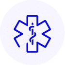 Medical Star of Life, a six pointed star with the Rod of Asclepius in the middle.