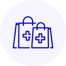 pharmacy bags shopping icon